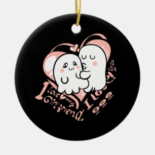 i love my girlfriend ceramic ornament