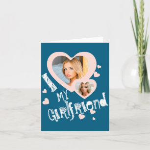 I Love My Girlfriend Chalkboard Doodles Black Cute Card