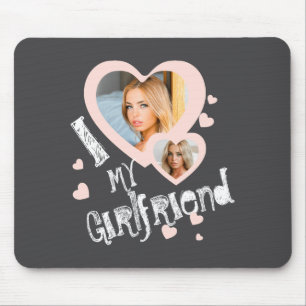I Love My Girlfriend Chalkboard Doodles Black Cute Mouse Pad