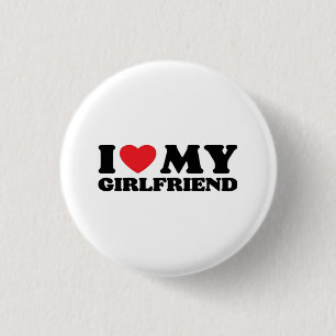 I Love My Girlfriend Classic 3 Cm Round Badge