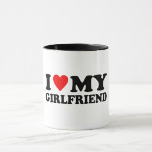 I Love My Girlfriend - Classic Heart Text Design Mug