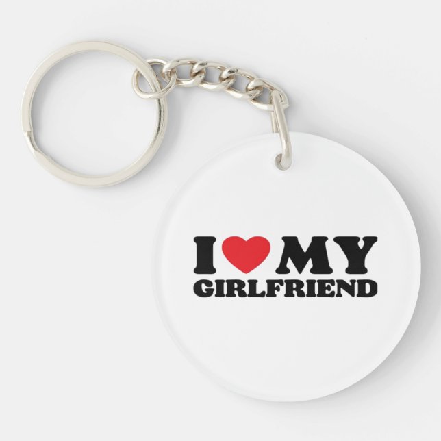 I Love My Girlfriend Classic Key Ring (Front)