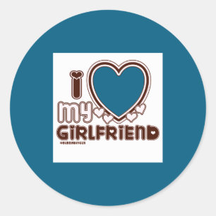 I Love My Girlfriend Classic Round Sticker