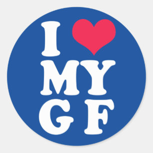 I Love My Girlfriend Classic Round Sticker