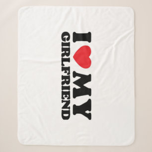 I Love My Girlfriend Classic Sherpa Blanket
