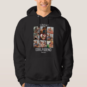 I love My Girlfriend Custom 9 Photo Collage Hoodie