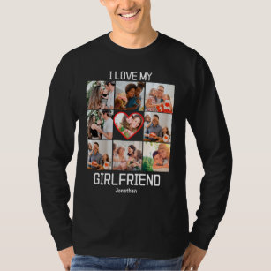 I love My Girlfriend Custom 9 Photo Collage T-Shirt