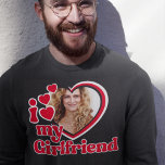 I Love My Girlfriend Custom Black Crewneck  Sweatshirt<br><div class="desc">I Love My Girlfriend Shirt - upload a photo for inside the heart</div>