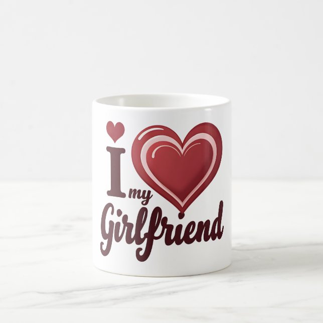 I Love My Girlfriend Custom Coffee Mug (Center)