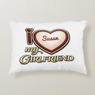 I Love My Girlfriend Custom Decorative Cushion