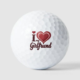 I Love My Girlfriend Custom Golf Balls