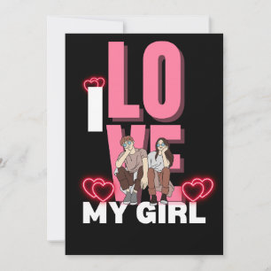 I Love My Girlfriend Custom  Invitation