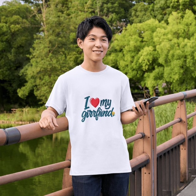 I Love My Girlfriend Custom | Minimalist Gifts | T-Shirt (Creator Uploaded)