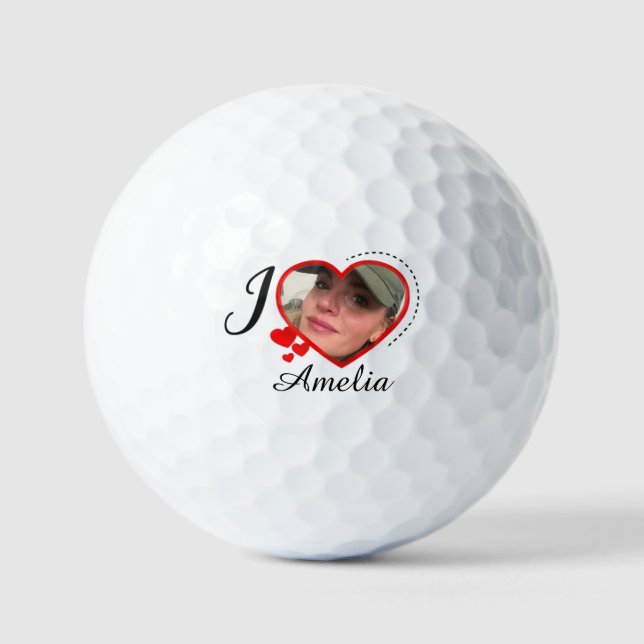 I Love My Girlfriend Custom Personalised Golf Balls (Front)