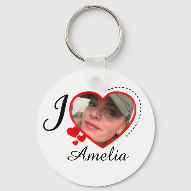 I Love My Girlfriend Custom Personalised Key Ring (Front)