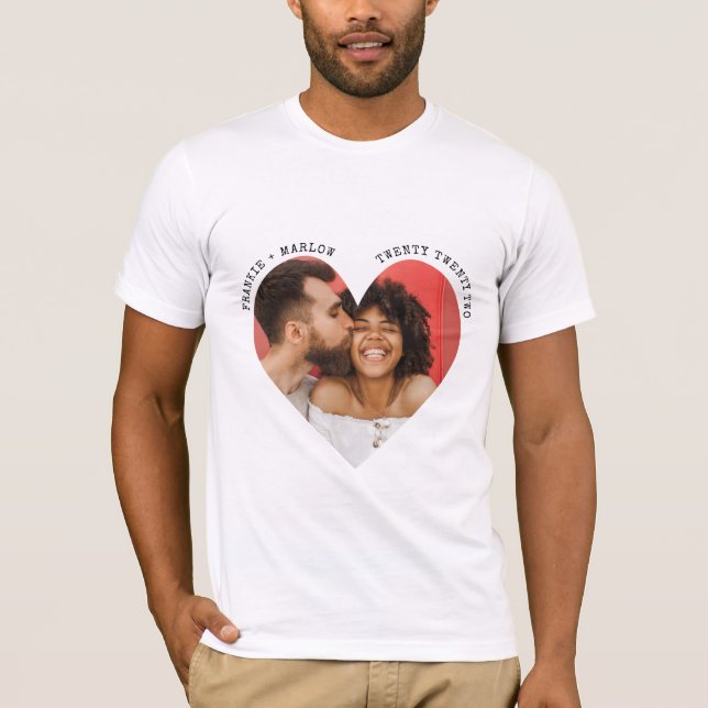 I Love My Girlfriend - Custom Photo And Text  T-Shirt (Front)