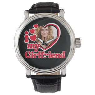 I Love My Girlfriend Custom Photo Watch