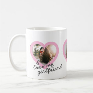 I love my Girlfriend Custom Pink Valentines Photo Coffee Mug