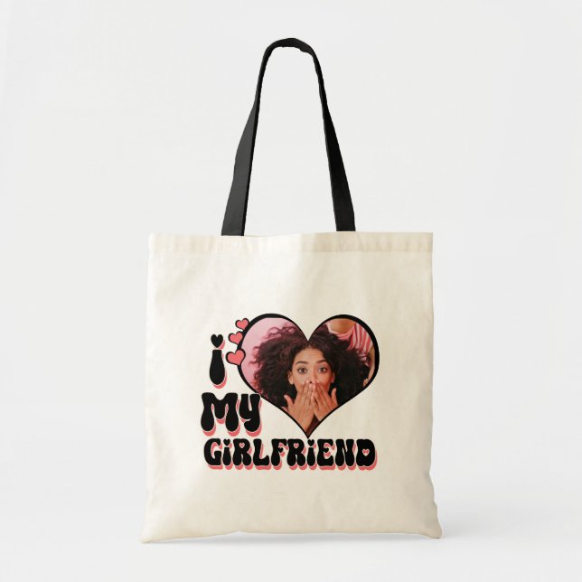 I Love My Girlfriend Custom  Tote Bag (Front)