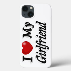 I Love My Girlfriend cute black text iPhone 13 Case