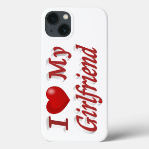 I Love My Girlfriend cute red text iPhone 13 Case