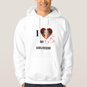 I Love My Girlfriend Dein Photo im Herz Hoodie