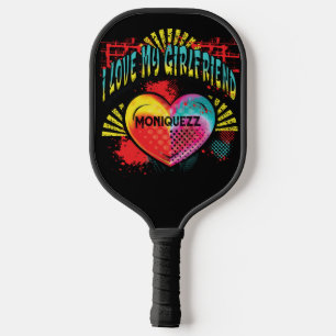 I Love My Girlfriend Graffiti Custom Name Pickleball Paddle