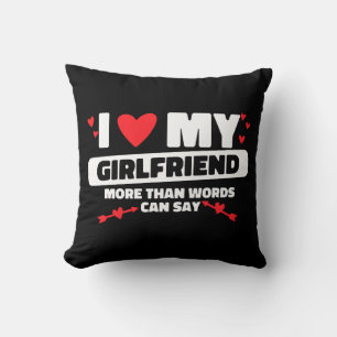 i love my girlfriend heart cushion