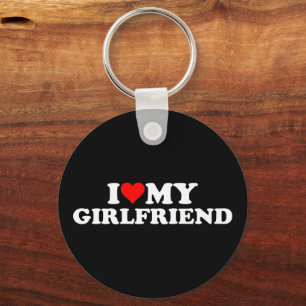I Love My Girlfriend Heart GF Valentines Day 3BK1 Key Ring