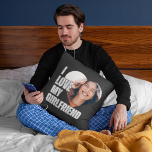 I Love My Girlfriend Heart Photo Boyfriend Gift  Cushion