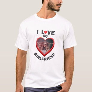 I love my Girlfriend Heart Photo Men T-Shirt