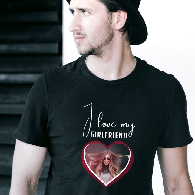 I love my Girlfriend Heart Photo Men T-Shirt (Creator Uploaded)