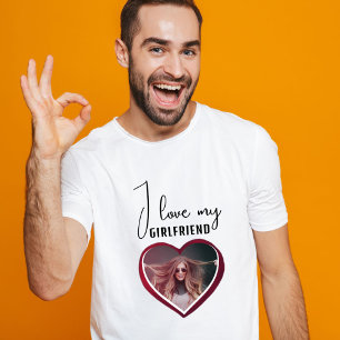 I love my Girlfriend Heart Photo Men T-Shirt