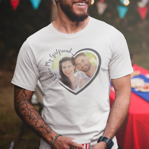 I Love My Girlfriend Heart Photo T-Shirt