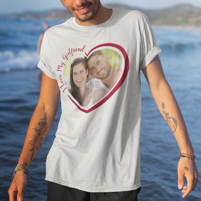 I Love My Girlfriend Heart Photo T-Shirt (Creator Uploaded)