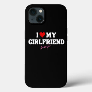 I Love My Girlfriend Heart Romantic Custom Name iPhone 13 Case