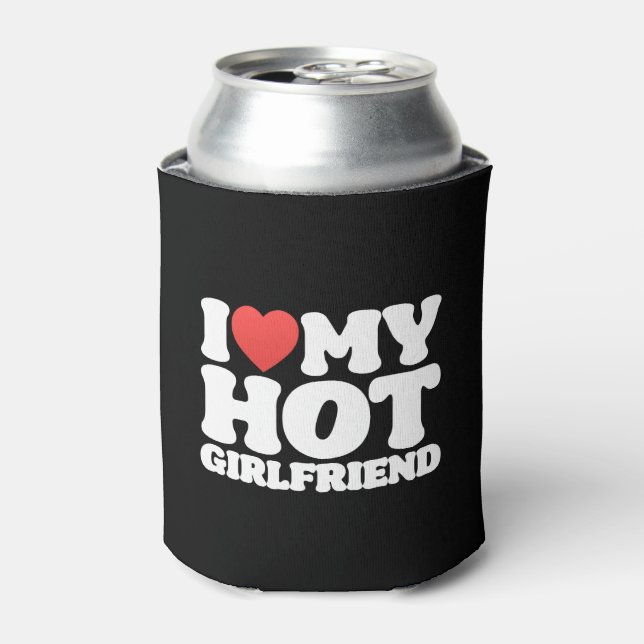 I Love My Girlfriend I Love My Hot Girl T-shirt Can Cooler (Can Front)