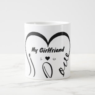 I Love My Girlfriend - I ♥ Us Large Coffee Mug