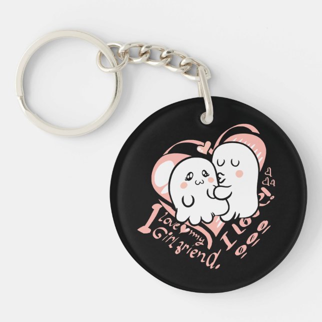 i love my girlfriend key ring (Front)