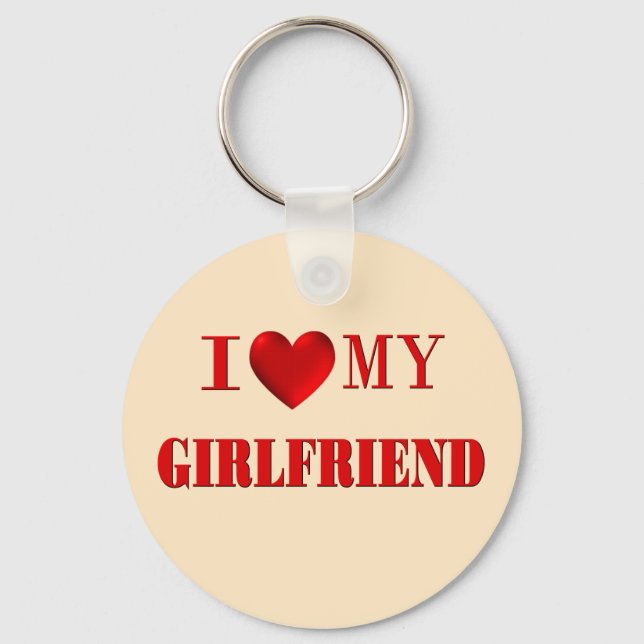 I Love My Girlfriend Key Ring (Front)