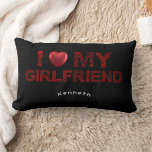 I Love my Girlfriend Lumbar Cushion
