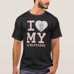 I Love My Girlfriend More Than Ever Photo Pink T-Shirt<br><div class="desc">Create your own I Love My Girlfriend more than ever Photo Text T-Shirt with this modern and funny shirt template featuring a cool slab serif font and girlfriend photo into a huge feminine pastel blush pink heart. Add your own photo, your name or any personalised text. The "I love My...</div>