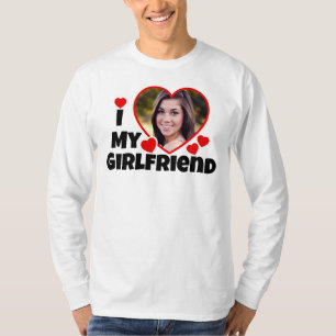 I Love My Girlfriend Personalise Photo Long Sleeve T-Shirt