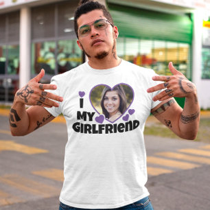 I Love My Girlfriend Personalise Photo T-Shirt
