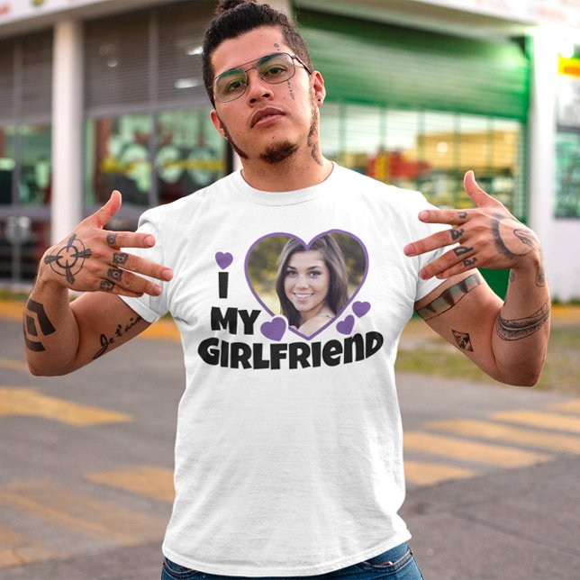 I Love My Girlfriend Personalise Photo T-Shirt (Creator Uploaded)