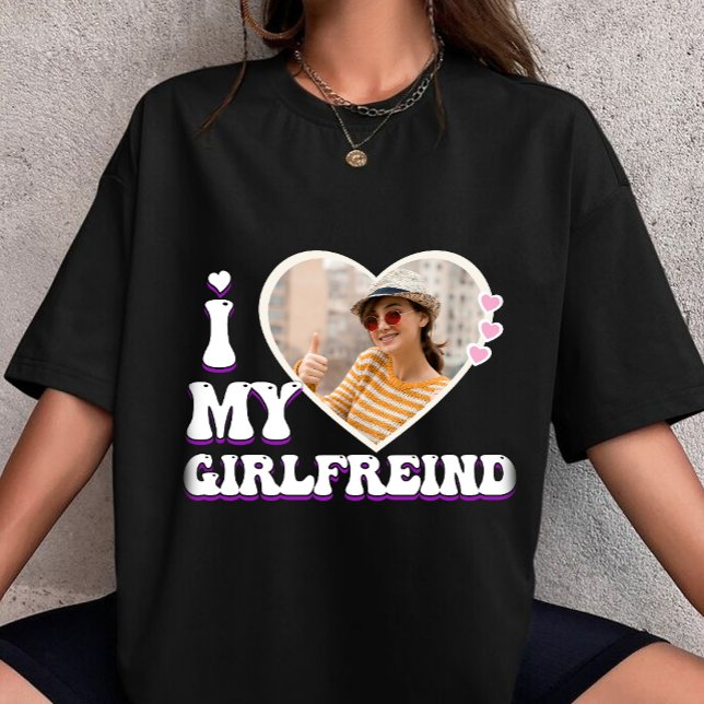 I Love My Girlfriend personalised black T-Shirt (Creator Uploaded)