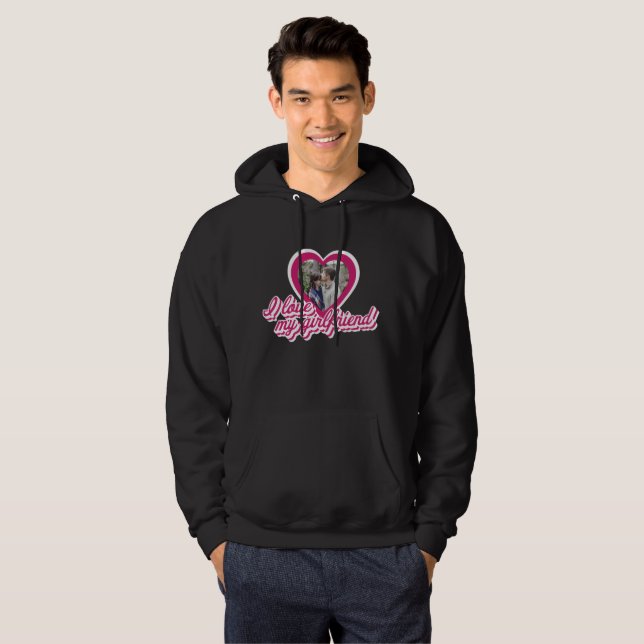 I Love My Girlfriend Personalised Custom Photo Hoodie (Front Full)