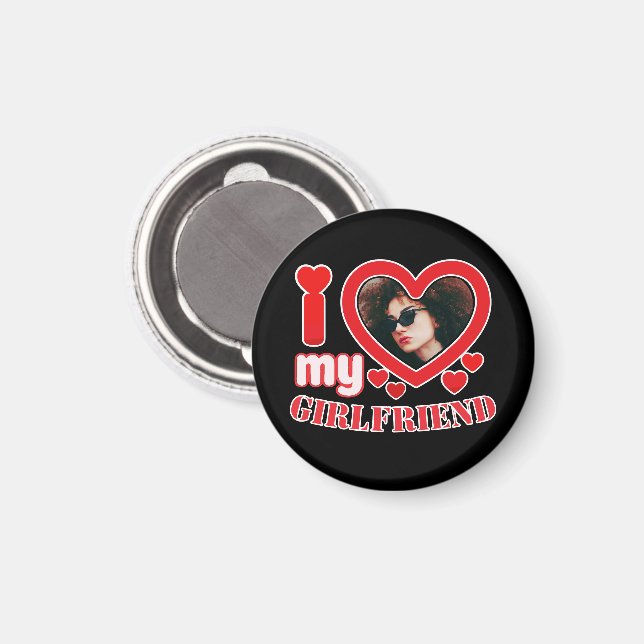 I Love My Girlfriend Personalised Magnet (Front/Back)