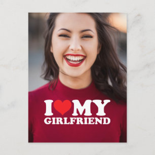 I Love My Girlfriend Personalised Photo Keepsake Postcard