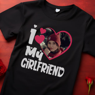 I Love My Girlfriend Personalised Photo  T-Shirt